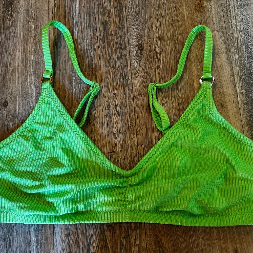 Aerie Green V-Neck bikini top